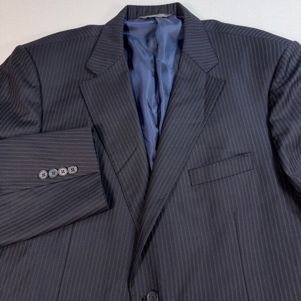 Loro Piana Blazer Men's 46-40 Regular Black Wool Pinstripe Wish Super 160's